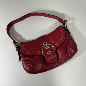 Red Leather Soho Shoulder Bag